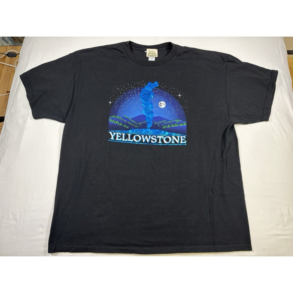 Vtg Yellowstone National Park T Shirt XXL Fred Harvey Trading Company Geyser US
